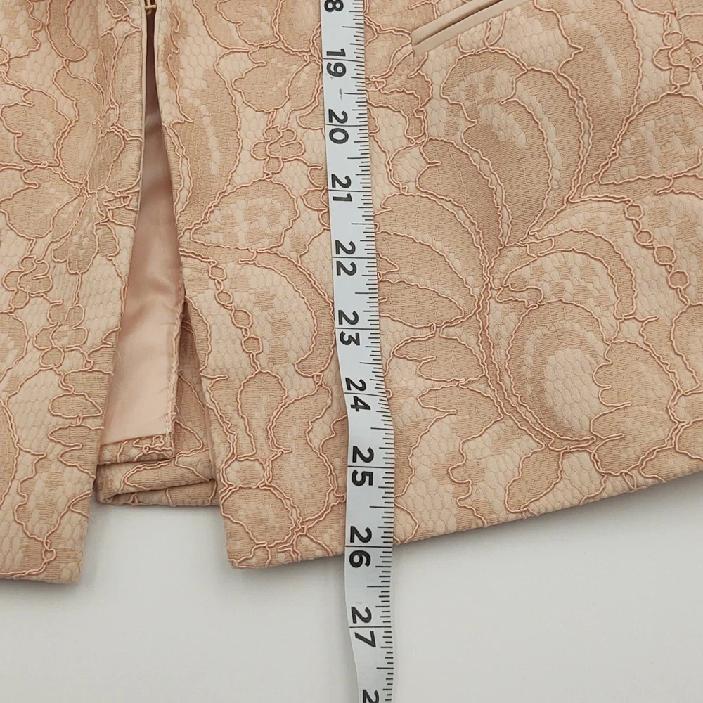 ASOS Blazer Lace Tailored Peach Pink Feminine Career Academia Party 6